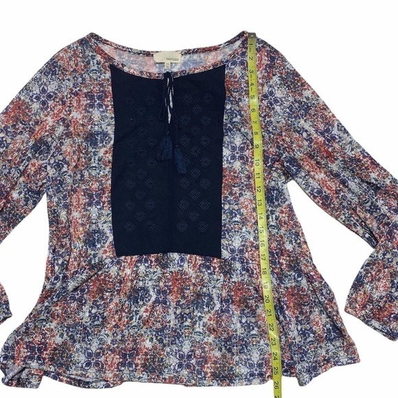 DEPT222 Floral Embroidered Tassel Tie L/S Blouse - Picture 6 of 12